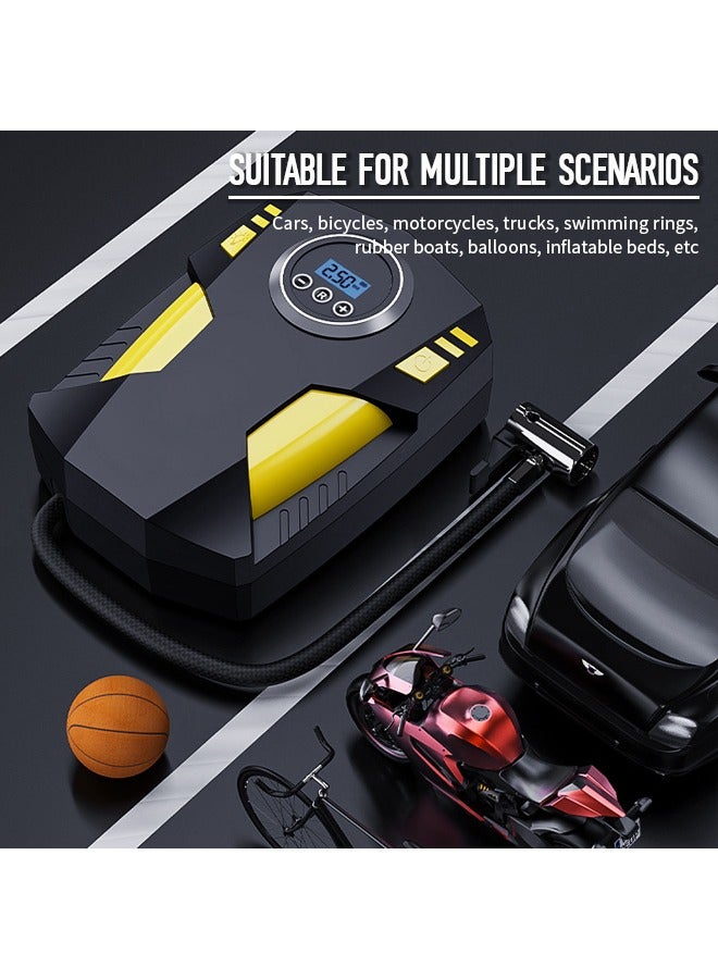 Digital Car Air Pump, Portable Car Tire Inflator with Auto Stop and LED Light for Cars, Bicycles, and Motorcycles - Image 5