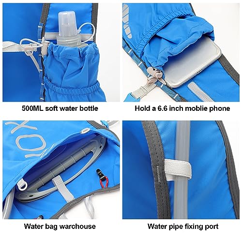 INOXTO Running Hydration Vest Backpack,Lightweight Insulated Pack with 1.5L Water Bladder Bag Daypack for Hiking Trail Running Cycling Race Marathon for Women Men (Black Green) - Image 2