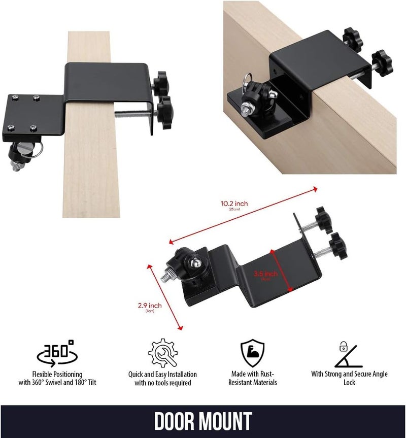 Wasserstein Door Mount Compatible with Arlo HD/Pro/Pro2/Pro3/Pro4/Pro5S/Ultra/Ultra2/Essential, Blink Outdoor/XT2, Ring Stick Up Cam Battery/Spotlight Cam Battery, eufyCam E/2/2C (Black) - Image 2