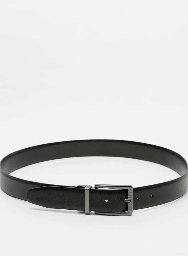 DUCHINI Men's Textured Waist Belt with Pin Buckle Closure