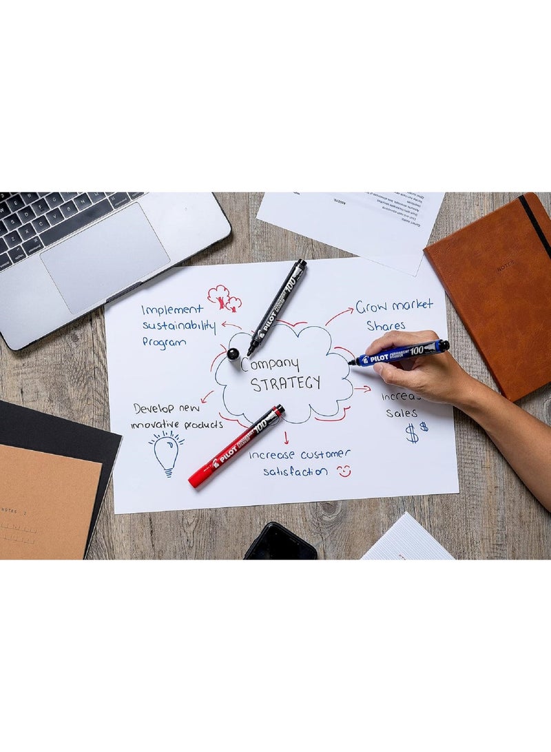 بايلوت قلم ماركر ثابت رأس مدور أسود - Image 4