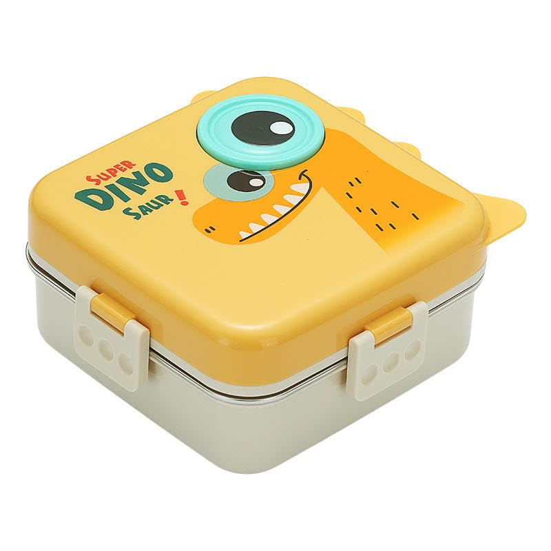 MEDALLIX 5 Compartment Stainless Steel Lunch Box – Durable & BPA-Free Bento Tiffin for Kids & Adults | Leak-Resistant Multi-Section Lunch Box for School, Office & Picnic – 1120ml + 70ml, Yellow - Image 3