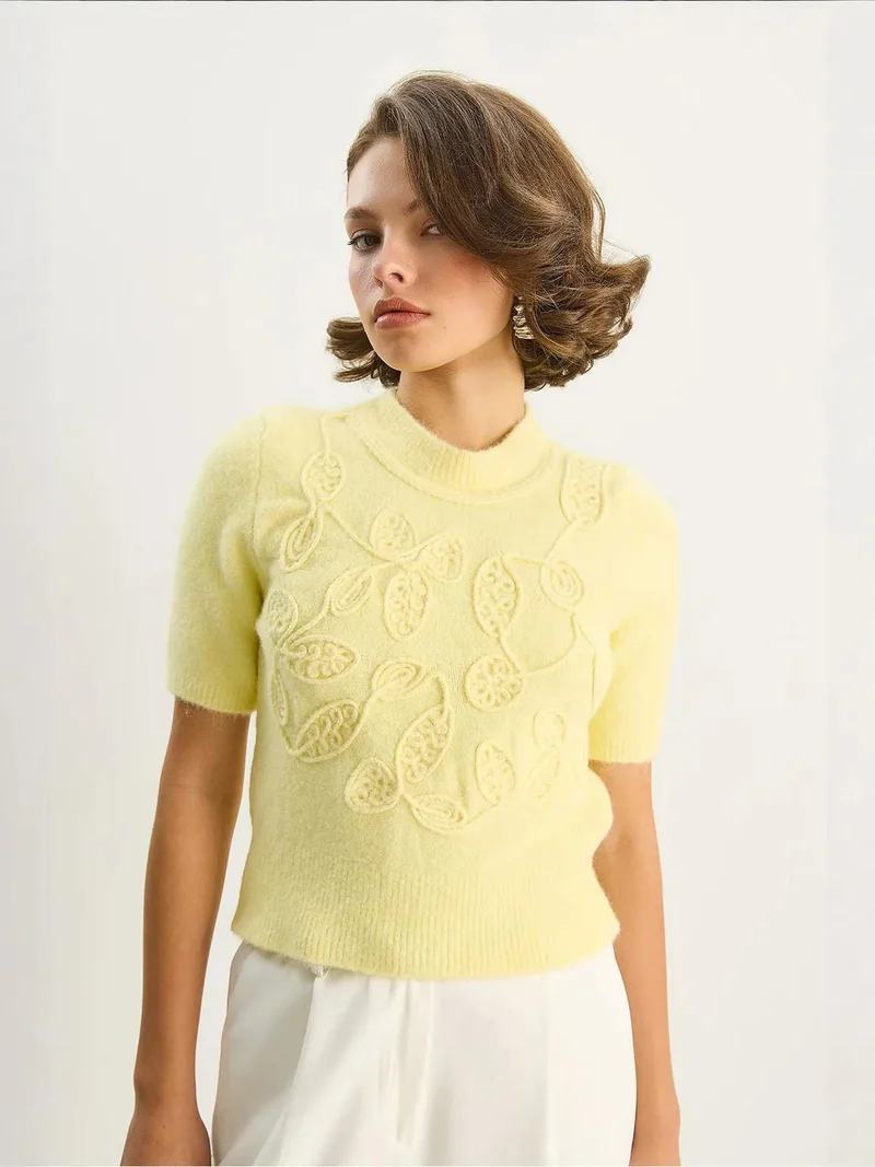 بيانكو لوتشي كنزة صوفية برقبة نصف عالية مطرزة من لوكسي