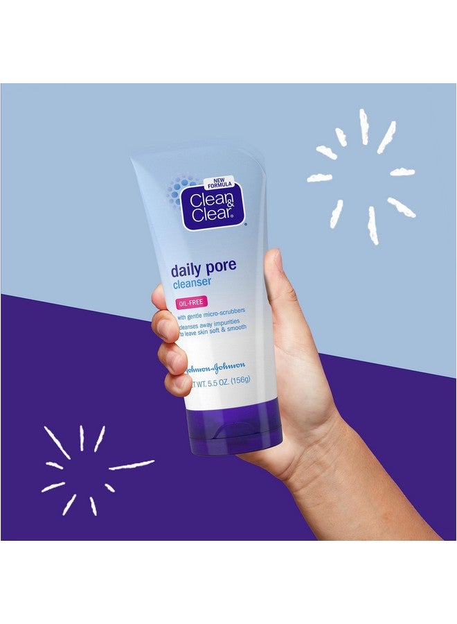 Clean & Clear Daily Pore Facial Cleanser For Soft Smooth Skin Oilfree Acne Face Wash For Normal Oily & Combination Skin Care 5.5 Oz - Image 4