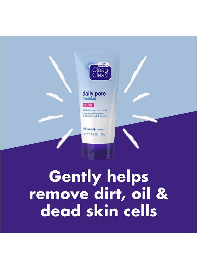 Clean & Clear Daily Pore Facial Cleanser For Soft Smooth Skin Oilfree Acne Face Wash For Normal Oily & Combination Skin Care 5.5 Oz - Image 3