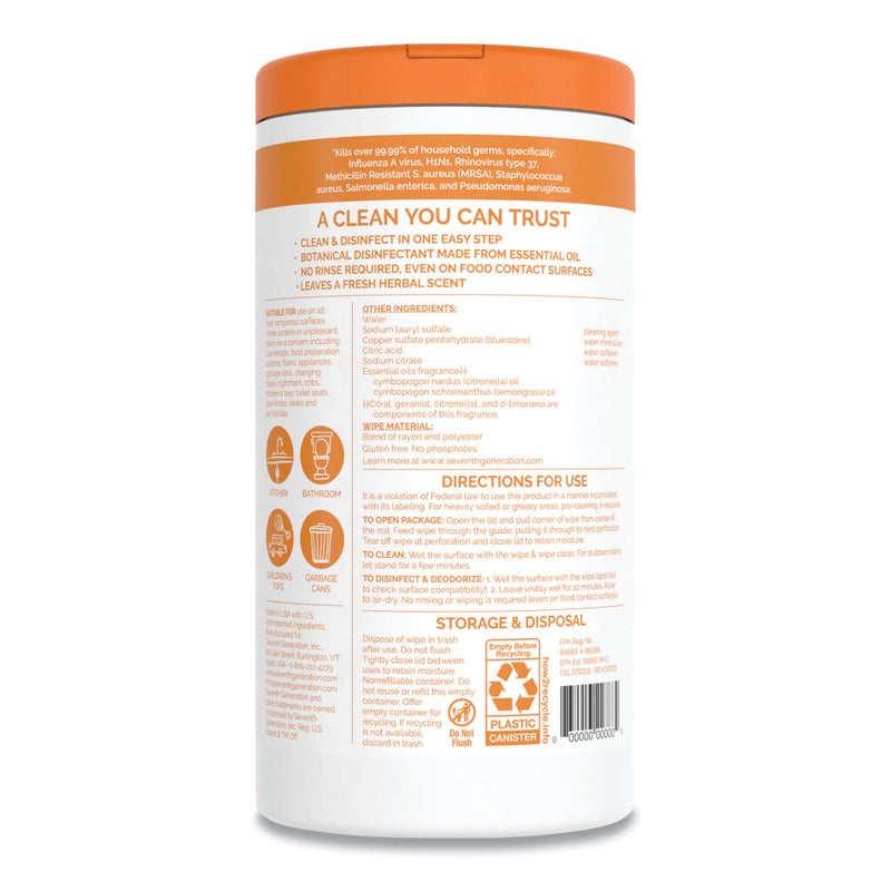 Seventh Generation Disinfecting Wipes - 70 ct - Image 2