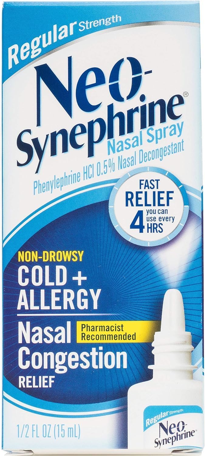 NeoSynephrine Nasal Decongestant Spray Regular Strength 050 oz PACK OF 3 - Image 1