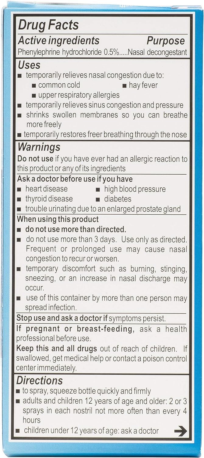 NeoSynephrine Nasal Decongestant Spray Regular Strength 050 oz PACK OF 3 - Image 2