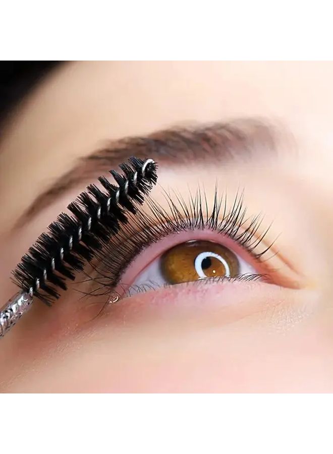 52pcs Deep Blue Professional Eyelash Eyebrow Brush Curved Handle Salon Makeup Tool - Image 2