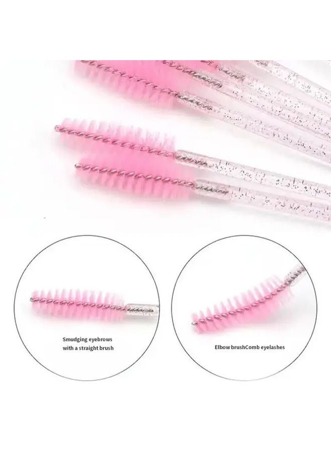 52pcs Deep Blue Professional Eyelash Eyebrow Brush Curved Handle Salon Makeup Tool - Image 3