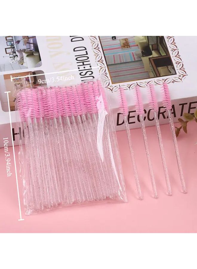 52pcs Deep Blue Professional Eyelash Eyebrow Brush Curved Handle Salon Makeup Tool - Image 5