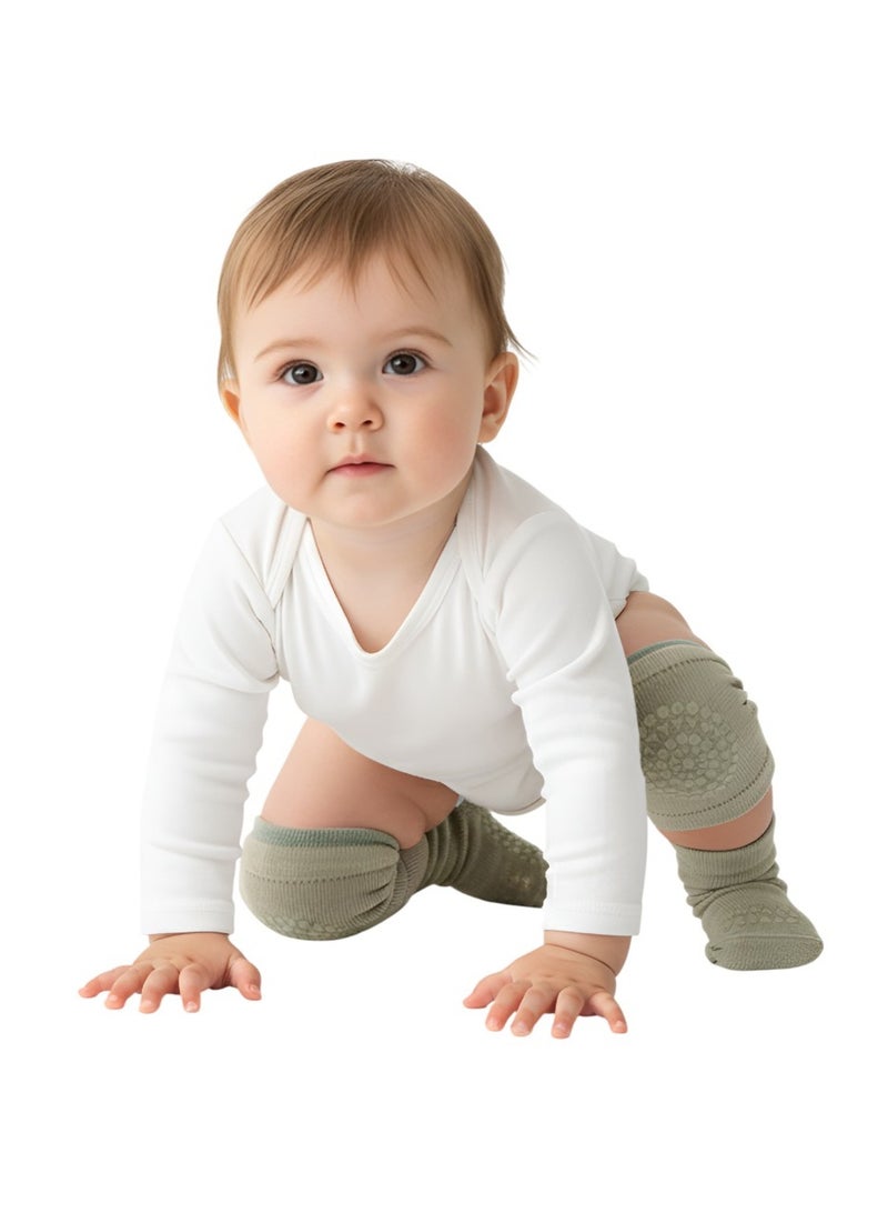 Bambimici 2-Piece Baby Knee Protective Knee Pad Set Olive - Image 2
