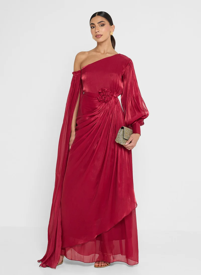 جولدن ابل Asymmetrical Detailed Maxi Dress