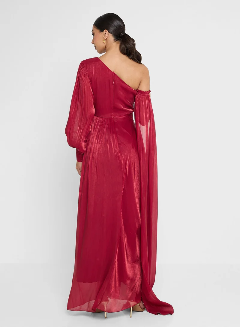 جولدن ابل Asymmetrical Detailed Maxi Dress