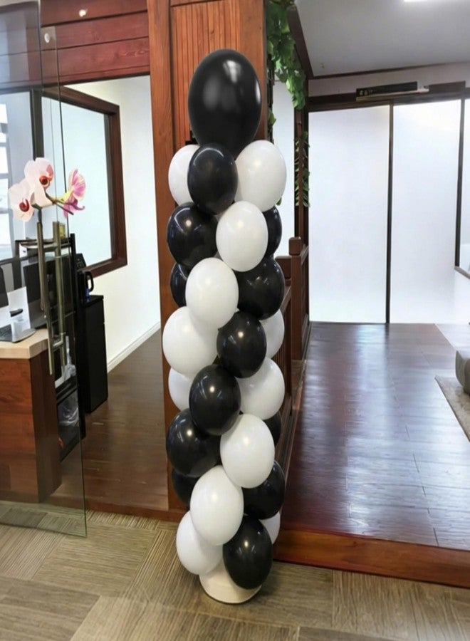 YMSZ Black and White Balloons, 67pcs 12 Inch White Black Thickened Latex Balloons for Birthday, Anniversary, Wedding, Graduation Party Decoration… - Image 5