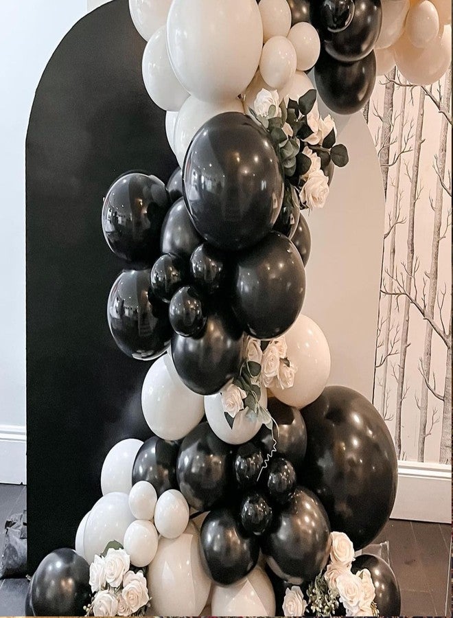 YMSZ Black and White Balloons, 67pcs 12 Inch White Black Thickened Latex Balloons for Birthday, Anniversary, Wedding, Graduation Party Decoration… - Image 4