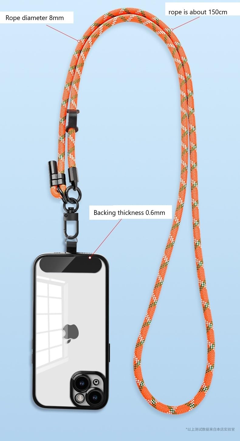 MOCA Clip n Go Womens Girls Adjustable Universal Mobile Phone Lanyard, Phone Strap with Hanging Pearl, Stylish Crossbody Strap Lanyard with for Mobile Phone Tether Tab Patch (Black) - Image 3