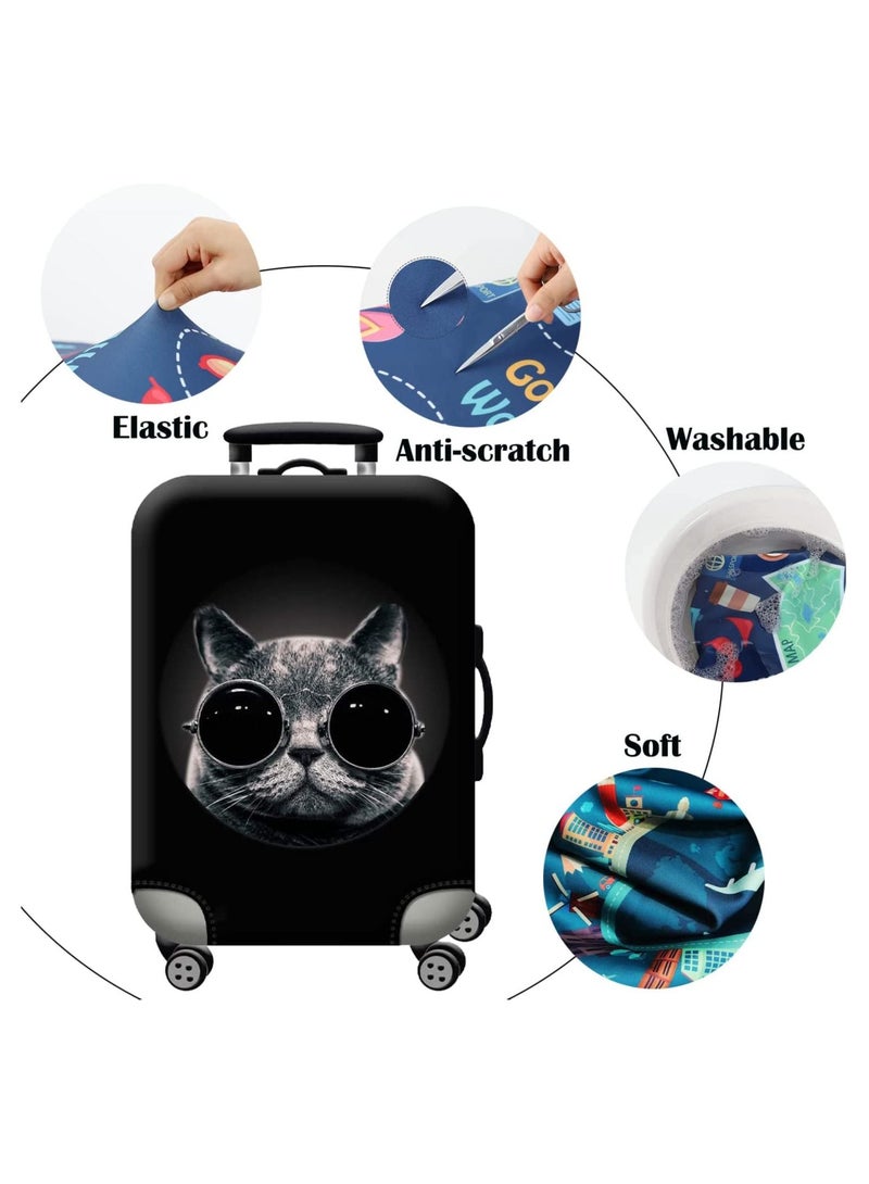 GGEROU غطاء الأمتعة، واقي حقيبة للحقيبة ذات العجلات، 18/24/28/32 بوصة قابلة للغسل، أغطية حقائب الأمتعة مقاومة للغبار ومضادة للخدش، غطاء أمتعة السفر - Image 3