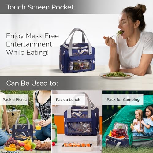 UMAI Insulated Lunch/Tiffin/Storage Bag for Kids, Women & Men | Ideal Tote Bag for Office/School/Outdoor Activities-Lightweight, Durable Handle, Front Pocket for Napkins, Cutlery (Navy Blue) - Image 4