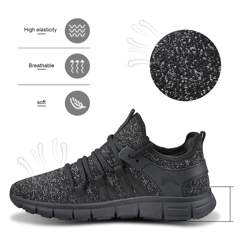 INZCOU Running Shoes Lightweight Tennis Shoes Breathable Mesh Walking Sneakers Starry Black 7women / 6men - Image 5