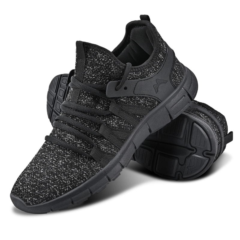 INZCOU Running Shoes Lightweight Tennis Shoes Breathable Mesh Walking Sneakers Starry Black 7women / 6men - Image 1