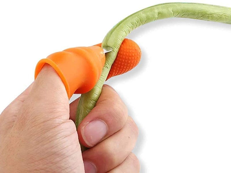 KIDINGTON Finger Rubber Vegetable Thumb Knife Finger Covers for Kitchen and Garden Thumb Cutter with StainlePACK of 2 PCS - Image 3