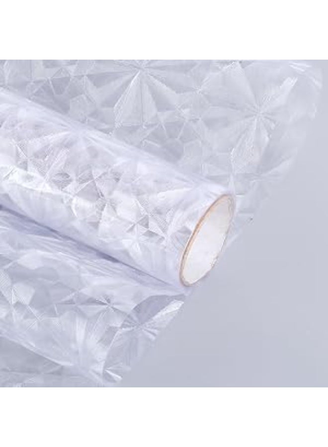 غشاء نوافذ زجاجي مزخرف ومحفور للخصوصية للحماية من أشعة الشمس بتقنية الكهرباء الساكنة، سهل التركيب بالماء بمقاس 2 م × 45 سم قابل للإزالة للمكاتب والحمامات والمطابخ وغرف النوم والأبواب الزجاجية (شكل 5) - Image 2