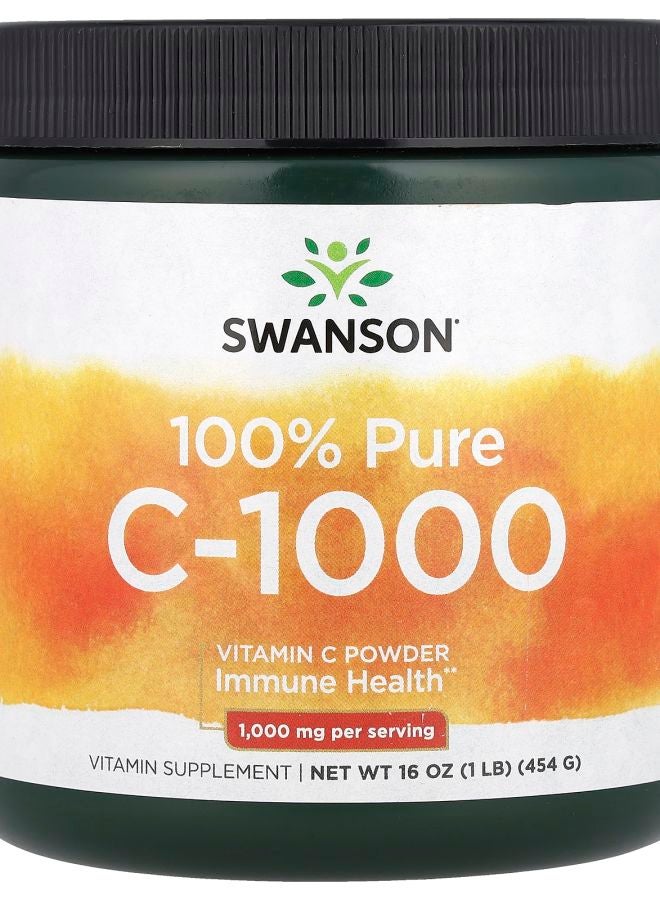 SWANSON 100% Pure C-1000 Vitamin C Powder 16 oz (454 g)