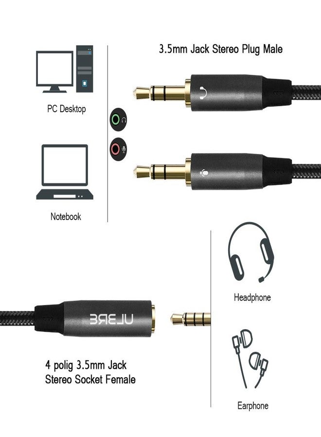 ULBRE Headphone Splitter for Computer 3.5mm Female to 2 Dual 3.5mm Male Headphone Mic Audio Y Splitter Cable Microphone Stereo Jack Earphones Port Cord Gaming Headset to PC Laptop - Image 5