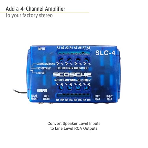 Scosche SLC4 Line Output Converter/OEM Premium Amplifier Adapter - 4CH LOC High/Low RCA Converter Car Audio - Add New Amp or Retain Factory Amp - Line Level Converter for Car Stereo - Quality Sound - Image 2