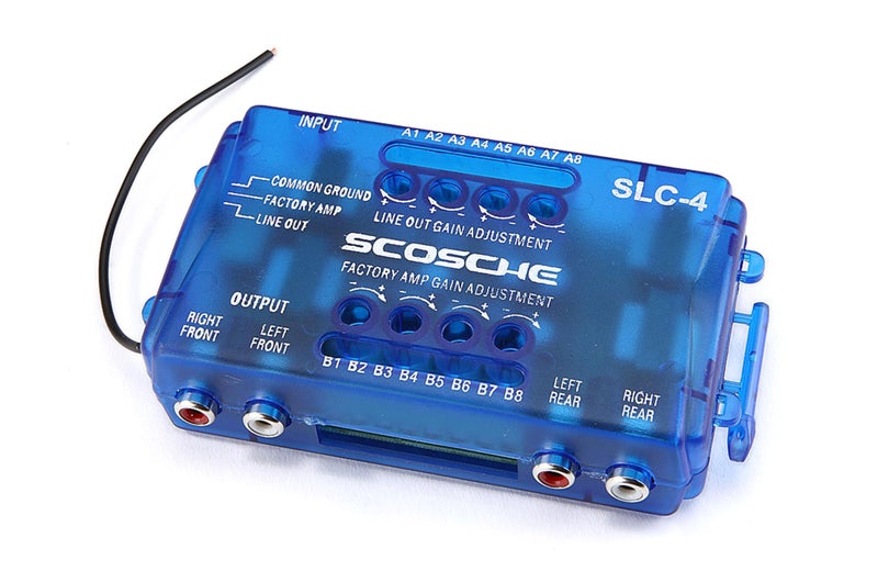 Scosche SLC4 Line Output Converter/OEM Premium Amplifier Adapter - 4CH LOC High/Low RCA Converter Car Audio - Add New Amp or Retain Factory Amp - Line Level Converter for Car Stereo - Quality Sound - Image 1