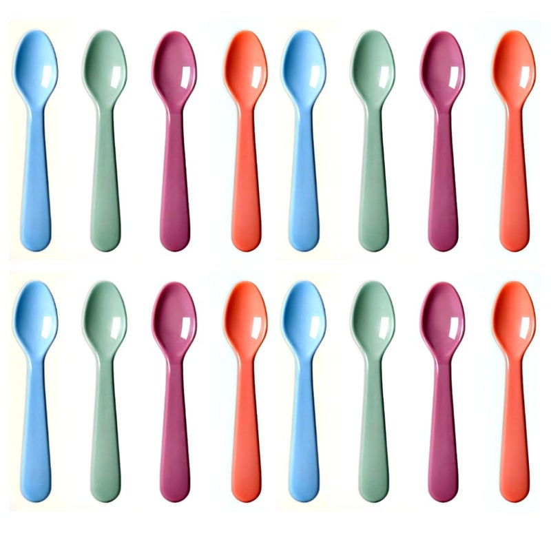 ChaLeeMoo 16Pcs Kids Plastic Spoons, Multicolor Toddler Utensils, Reusable Kids Silverware Set, BPA Free, Ideal Kids Cutlery Set for School Lunch, Camping, Travel, Party Favors, Dishwasher Safe - Image 1