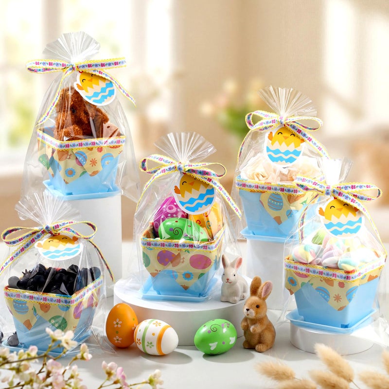 Mimorou 36 Set DIY Mini Easter Basket Stuffers Gift Baskets Empty Bulk Small Plastic Treat Boxes 4 Inch for Candy Snack Cookie Toy Fillers for Easter Egg Hunt Church Spring Party Favors - Image 5