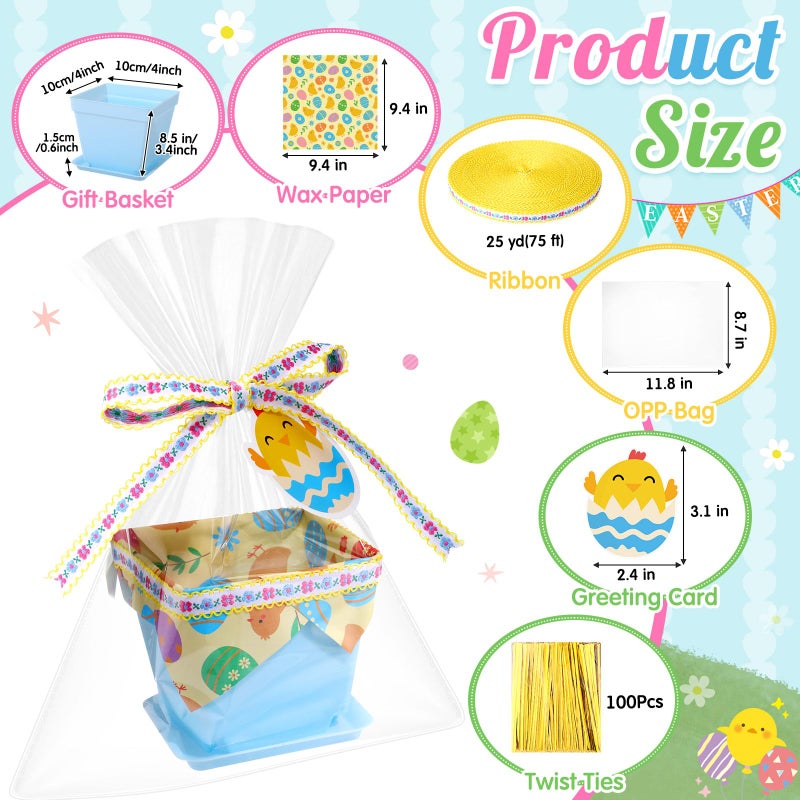 Mimorou 36 Set DIY Mini Easter Basket Stuffers Gift Baskets Empty Bulk Small Plastic Treat Boxes 4 Inch for Candy Snack Cookie Toy Fillers for Easter Egg Hunt Church Spring Party Favors - Image 2