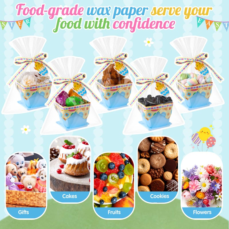 Mimorou 36 Set DIY Mini Easter Basket Stuffers Gift Baskets Empty Bulk Small Plastic Treat Boxes 4 Inch for Candy Snack Cookie Toy Fillers for Easter Egg Hunt Church Spring Party Favors - Image 3