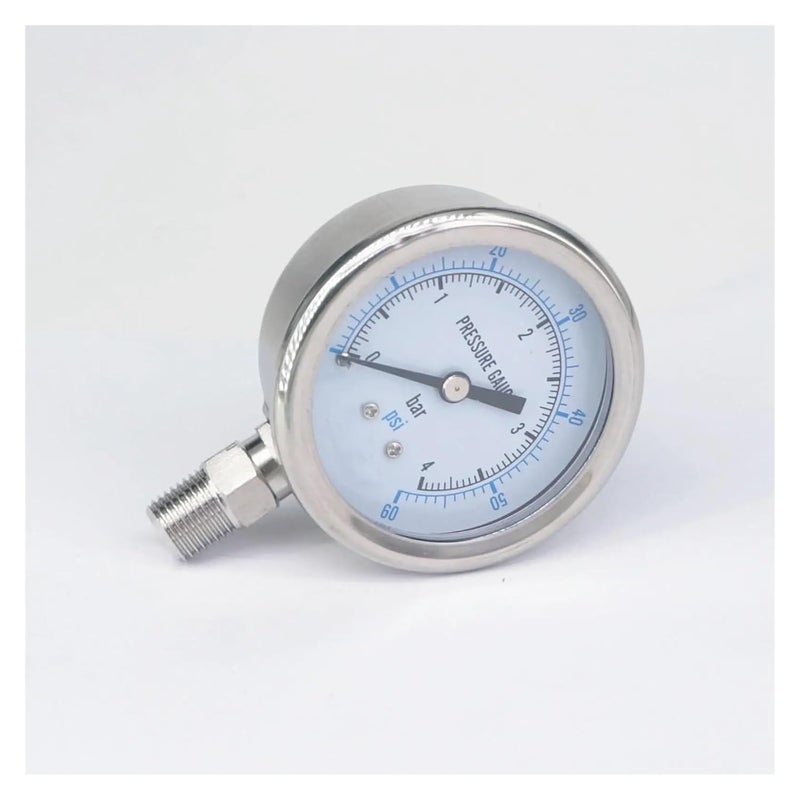 304 Stainless Steel 60mm Dial Pressure Gauge 0 4 Bar PSI NPT Male For Steam Brewing Pneumatic - Image 4