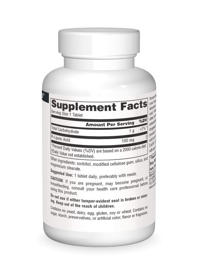 Source Naturals R Lipoic Acid 100Mg Key To Cellular Energy Generation 60 Tablets  - Image 4