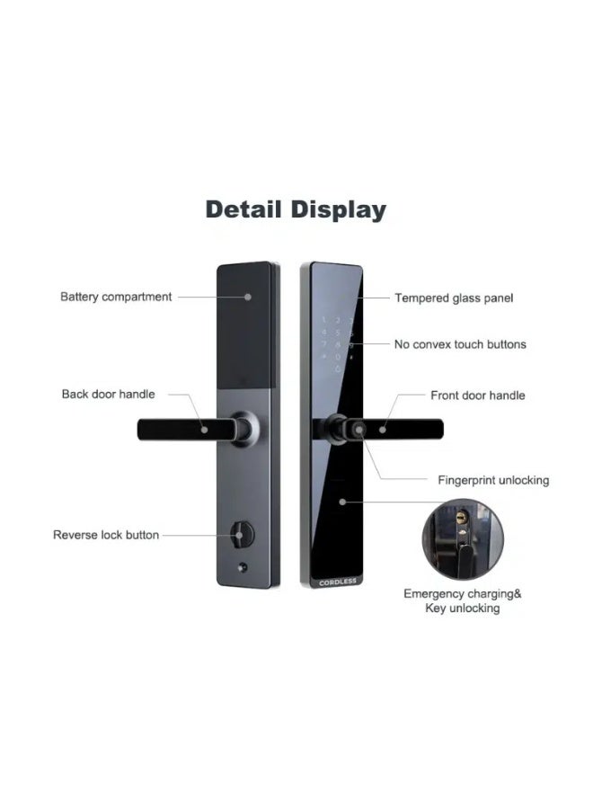 Cordless G-14 Smart Door Lock – Black - Image 3