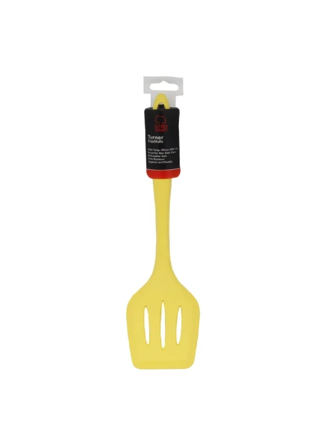 Chef Craft Premium Dishwasher Safe Silicone Cooking Turner Yellow 11.75inch 13210