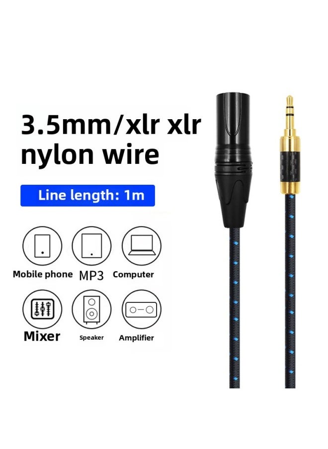 Generic 3.5mm To XLR Card Holder Adapter Cable Suitable For Audio Speaker Mobile Phone Microphone Amplifier Microphone Cable-Color:3.5mm To XLR 100cm  - Image 1