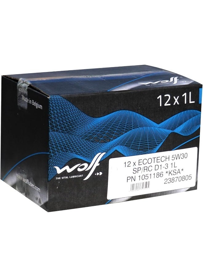 Wolf زيت محرك Ecotech 5W30 Sp/Rc D1-3 سعة 12 × 1 لتر - Image 1
