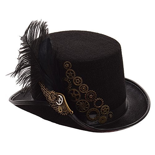 GRACEART Unisex Steampunk Top Hats with Goggles for Women Men - Image 1