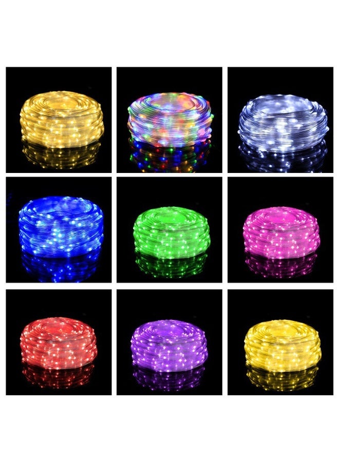 مودي سلسلة مصابيح شمسية متعددة الألوان بطول 10 أمتار - حبل إضاءة LED خارجي مقاوم للماء RGBY مع جهاز تحكم عن بُعد و8 أوضاع إضاءة - Image 2