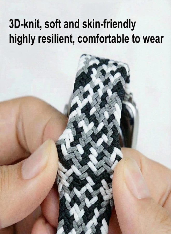 VESECCON Upgraded Nylon Weaving Strap for Whoop 5.0 & 4.0, Magnetic Clasp with Protective Shell, Breathable Sport Band for Fitness, Running, Sleep (black white) - Image 5