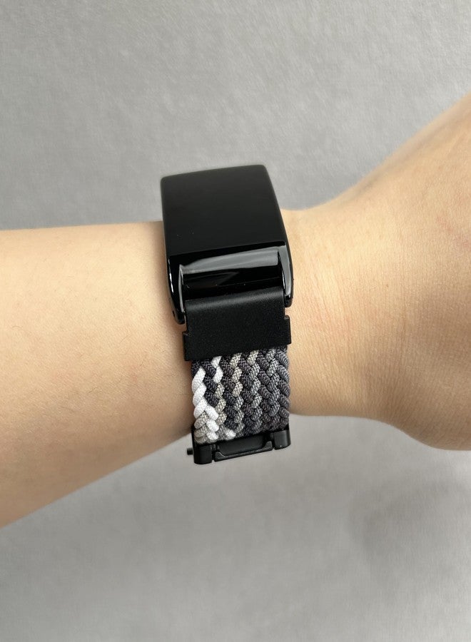 VESECCON Upgraded Nylon Weaving Strap for Whoop 5.0 & 4.0, Magnetic Clasp with Protective Shell, Breathable Sport Band for Fitness, Running, Sleep (black white) - Image 3