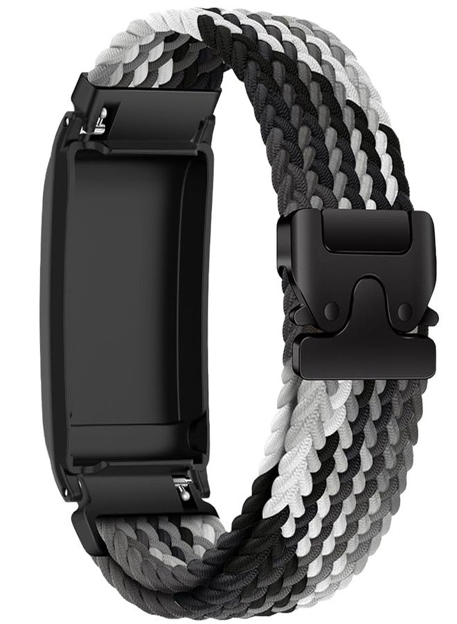 VESECCON Upgraded Nylon Weaving Strap for Whoop 5.0 & 4.0, Magnetic Clasp with Protective Shell, Breathable Sport Band for Fitness, Running, Sleep (black white) - Image 1