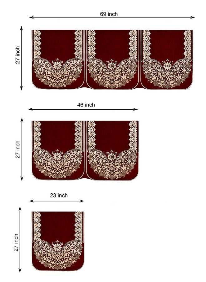 Dazzling Decor Velvet L Shape Sofa Covers Set - Premium 6 Seater Sofa Slip Protector Covers for Living Room Decor - Exclusive Royal Look Heavy Fabric Slip Protector for Long Couch, Maroon_1504 - Image 3