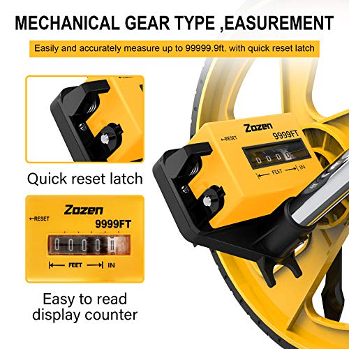 Zozen Distance Measuring Wheel in Feet and Inches, with 20pc Marking Flags and Flags Holder, Collapsible Measure Wheel - Imperial Industrial with Big Kickstand to Keep Stand, Include Backpack. - Image 2