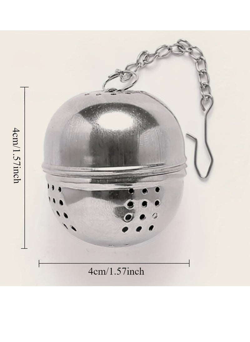 Generic 2pcs Stainless Steel Tea Ball Mesh Tea Infuser Strainers Premium Tea Filter Tea Interval Diffuser with Extended Chain Hook for Brew Loose Leaf Tea and Spices and Seasonings  - Image 2