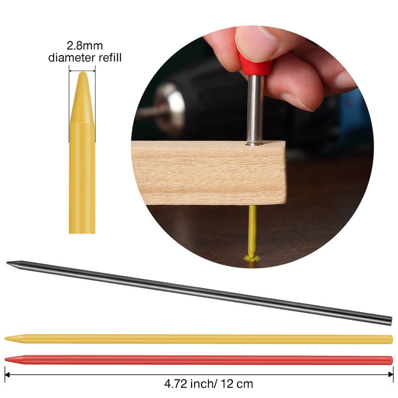 HI-BOOM Hiboom 24 Piece HB Refills for Carpenter Pencils, 2.8mm Mechanical Pencil Refills Refill, Pencil Refills for Mechanical Pencil Woodworking Construction (Black, Yellow, Red) - Image 2